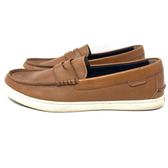 Cole Haan 1928 Nantucket Penny Loafers Mens Size 10 British Tan Grand OS Cushion - Picture 1 of 16